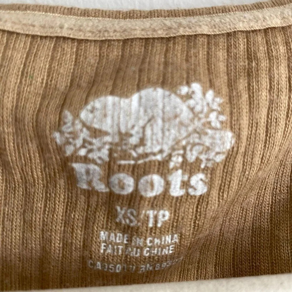 ROOTS Ribbed Knit Wool Blend Tan Tank Top Size  XS - Picture 10 of 16